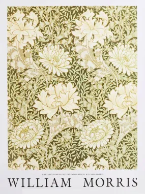 Chrysanthemum - William Morris Exhibition Poster - Vintage Naturalistic Floral Wall Art