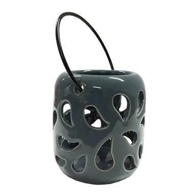 Classic Teal- White- Grey- Apricot Poppy Lantern Outdoor Use