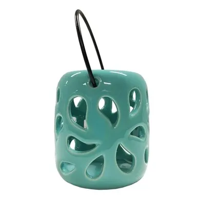 Classic Teal- White- Grey- Apricot Poppy Lantern Outdoor Use