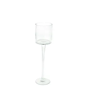 Clear 8cm x 30cm Glass Holder With Stem
