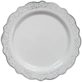 Confetti Collections Plate White Silver 9.5"