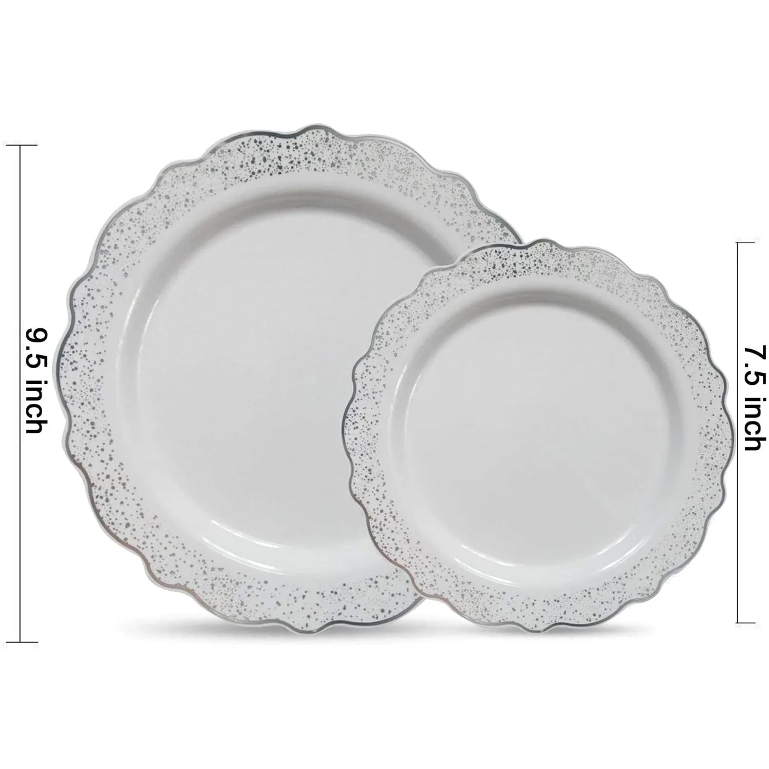 Confetti Collections Plate White Silver 9.5"