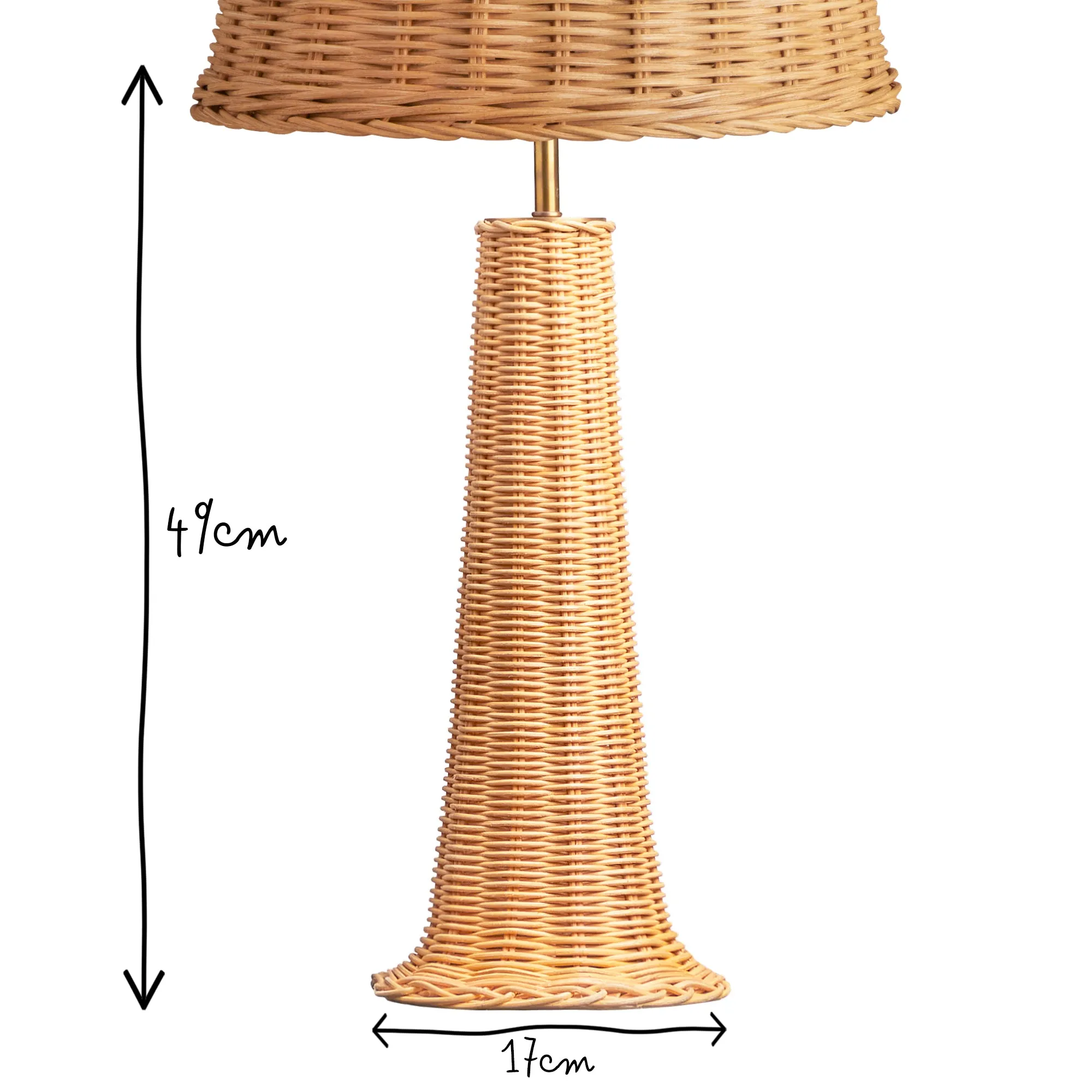 Cornet table lamp in rattan