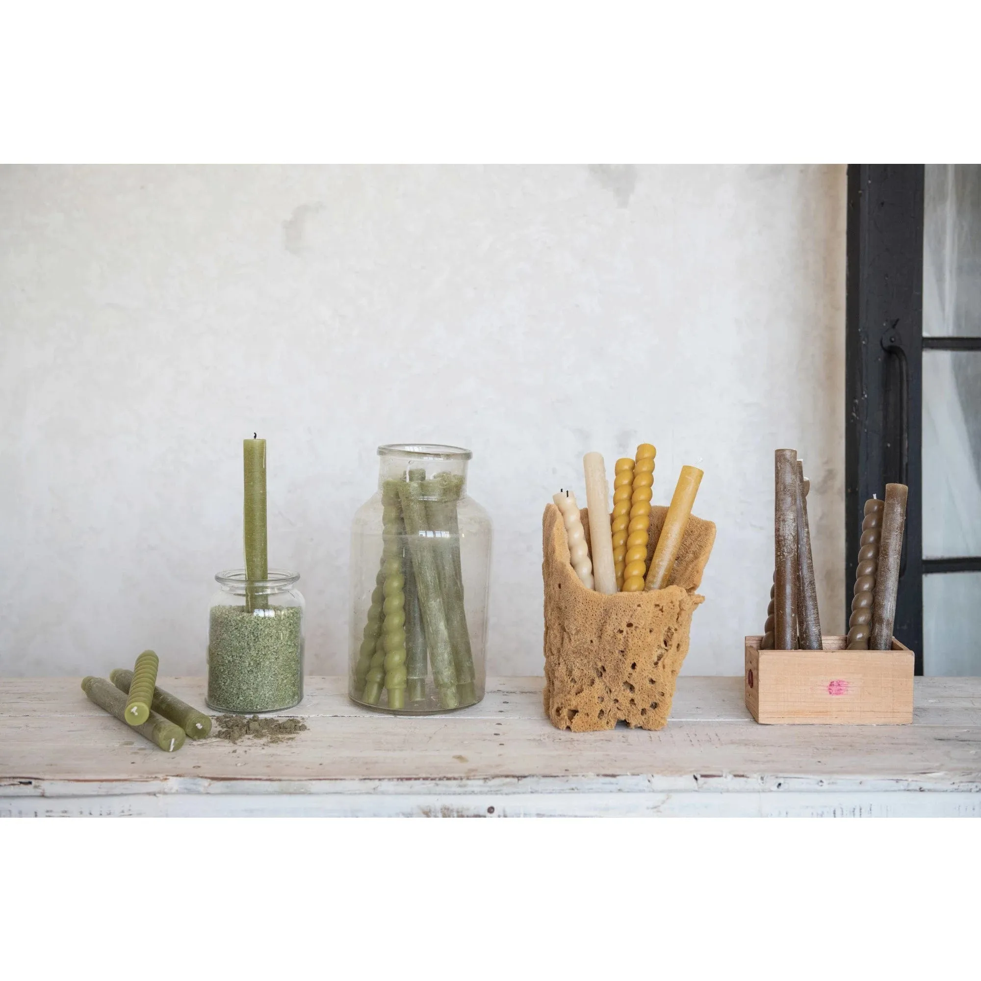 Creative Co-Op Unscented Powder Taper Candle in Box Set