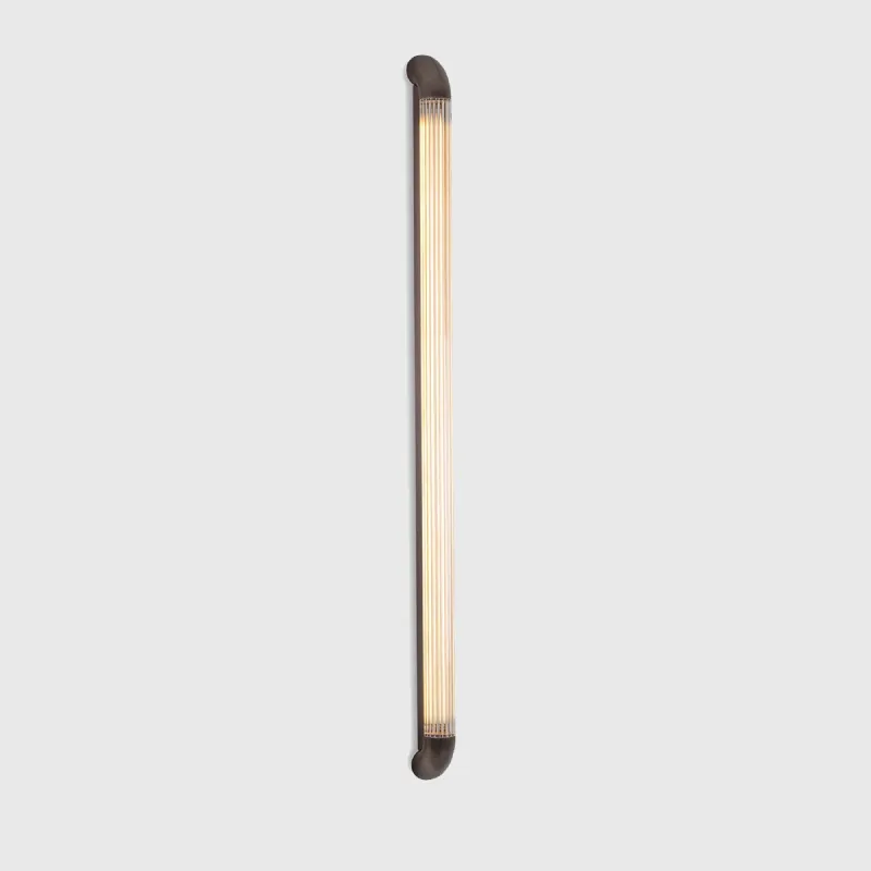 Cylindrical Linear Reeded Glass Wall Light