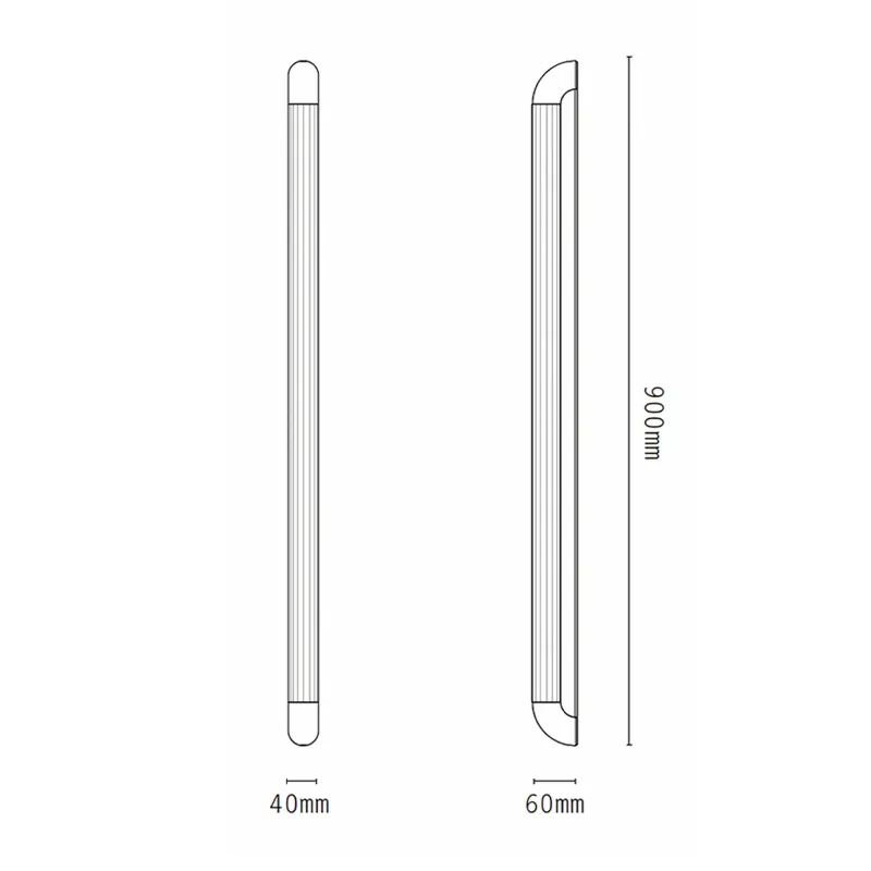 Cylindrical Linear Reeded Glass Wall Light