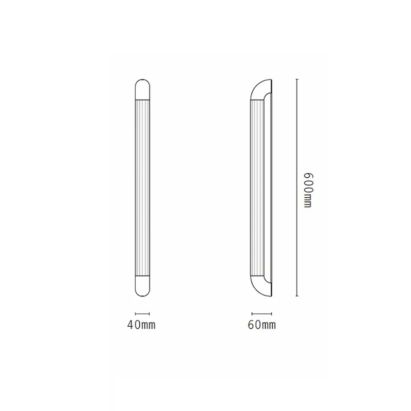 Cylindrical Linear Reeded Glass Wall Light