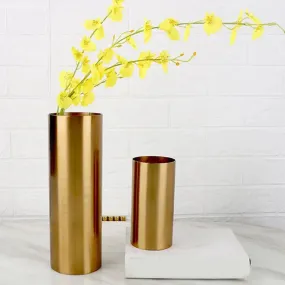 Cylindrical Metal Nordic Vase