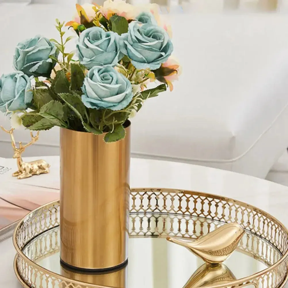 Cylindrical Metal Nordic Vase