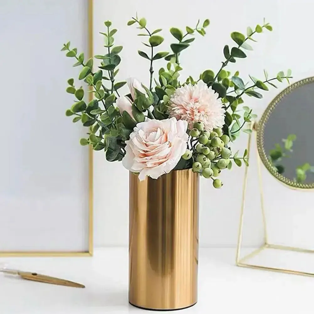 Cylindrical Metal Nordic Vase