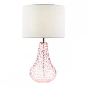 Dar KRI4203 Kristina Table Lamp Pink Glass With Shade