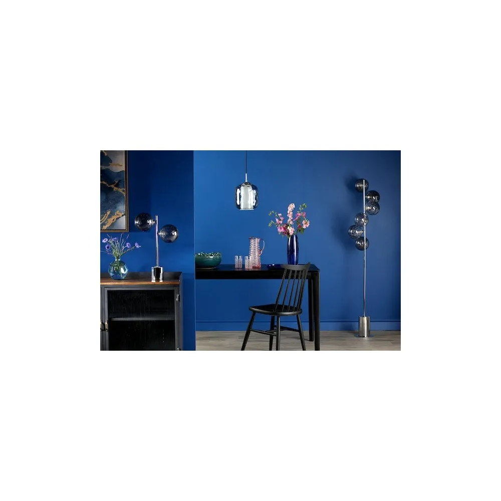 Dar MAJ0150 | Majella Pendant | Polished Chrome & Smoked Glass