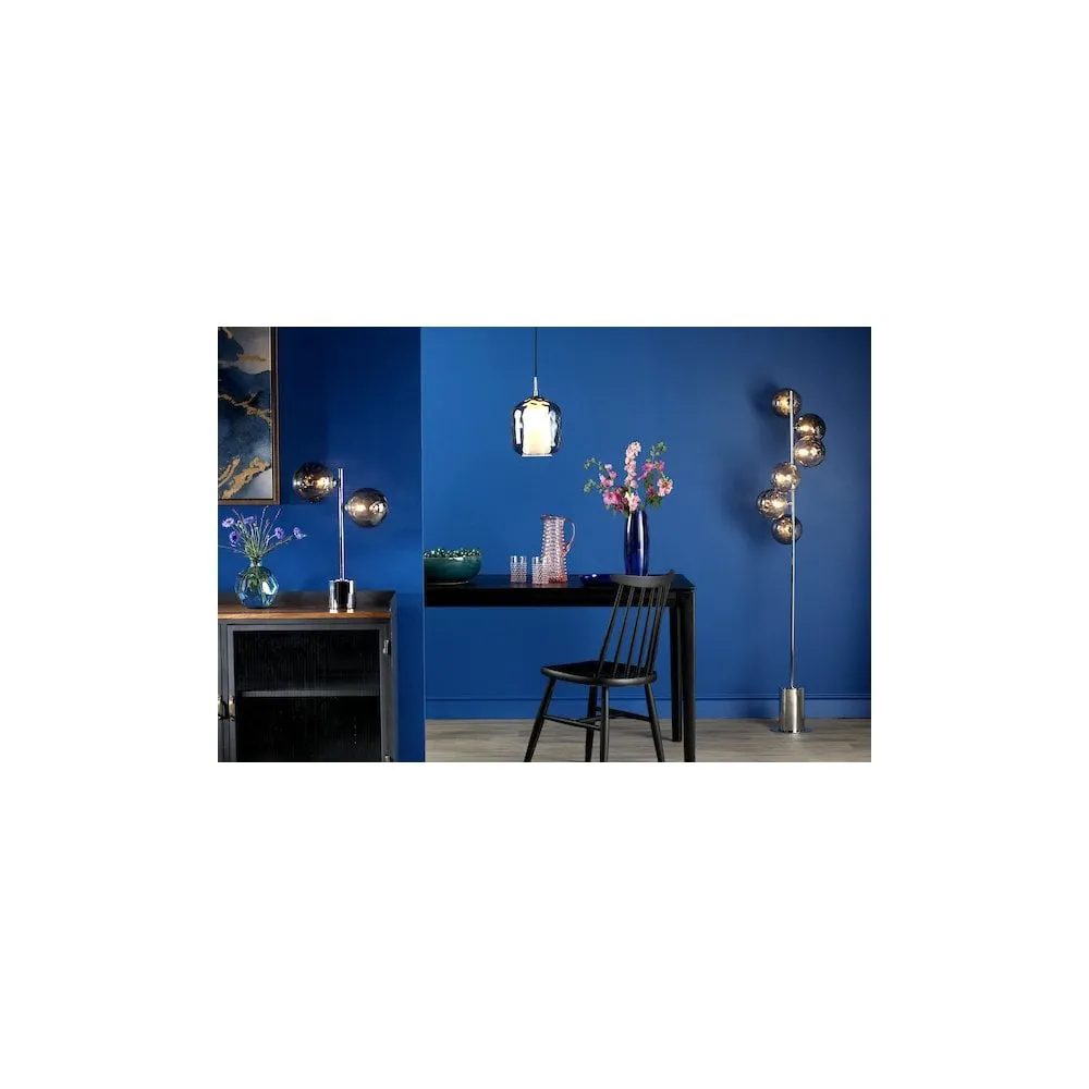 Dar MAJ0150 | Majella Pendant | Polished Chrome & Smoked Glass
