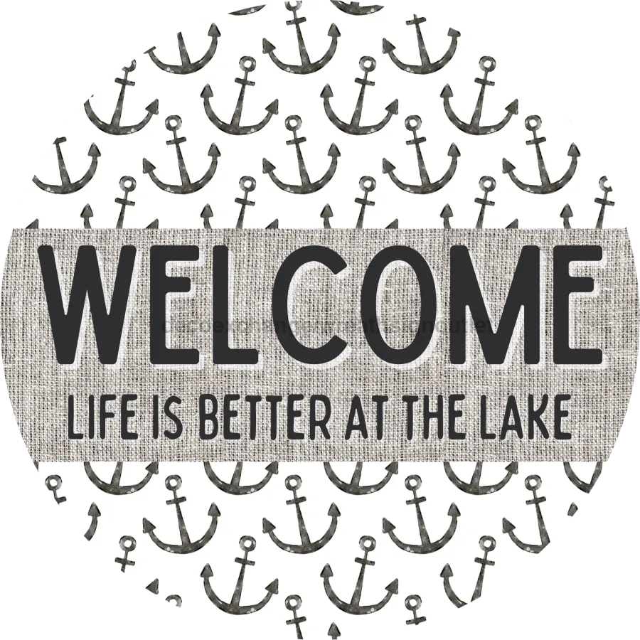 Door Hanger, Nautical Sign, Anchor Sign, Lake Sign, 18" Wood Sign, Round Sign, DecoExchange DECOE-2146-DH