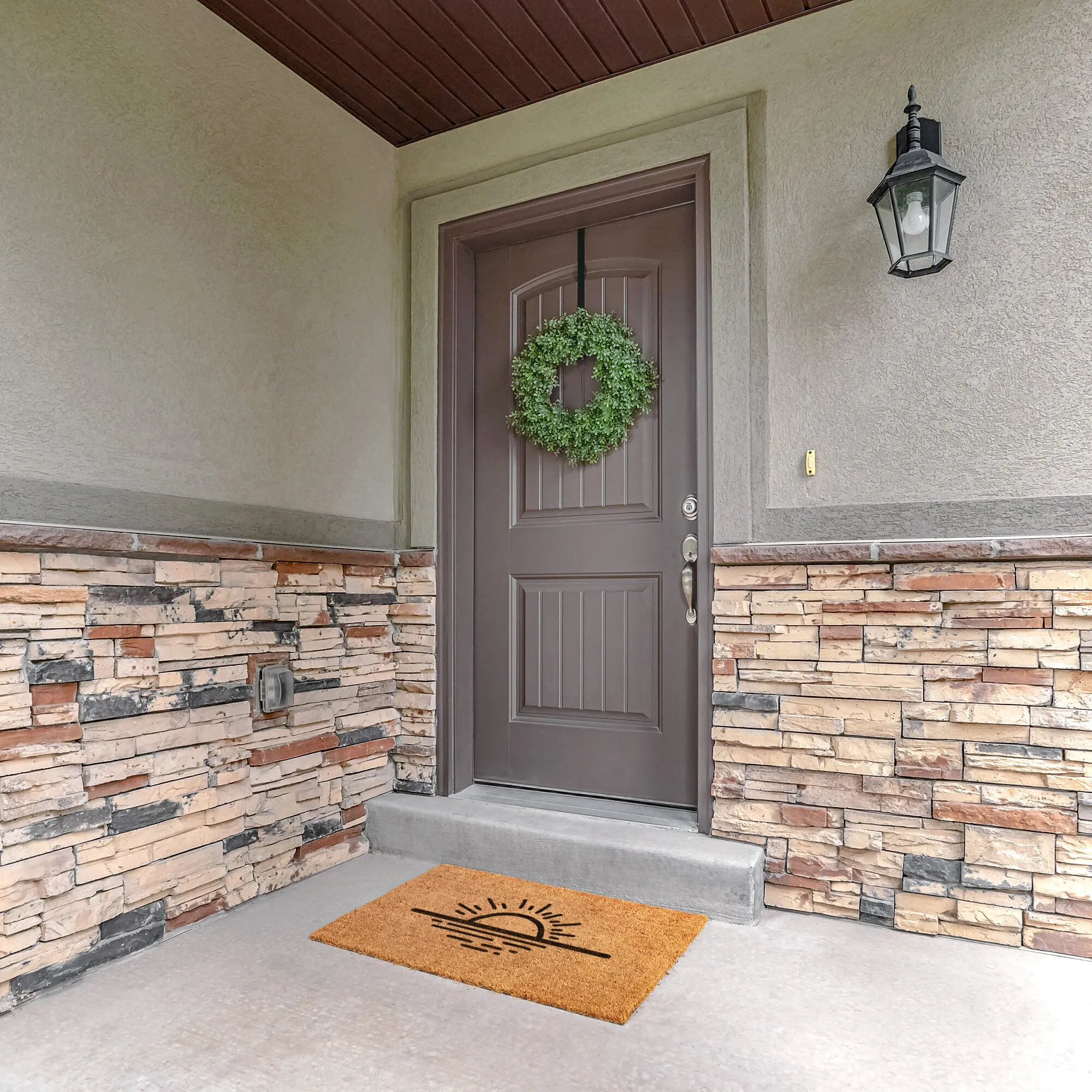 Door Mat Coir Welcome Mat Morning Sun Decor