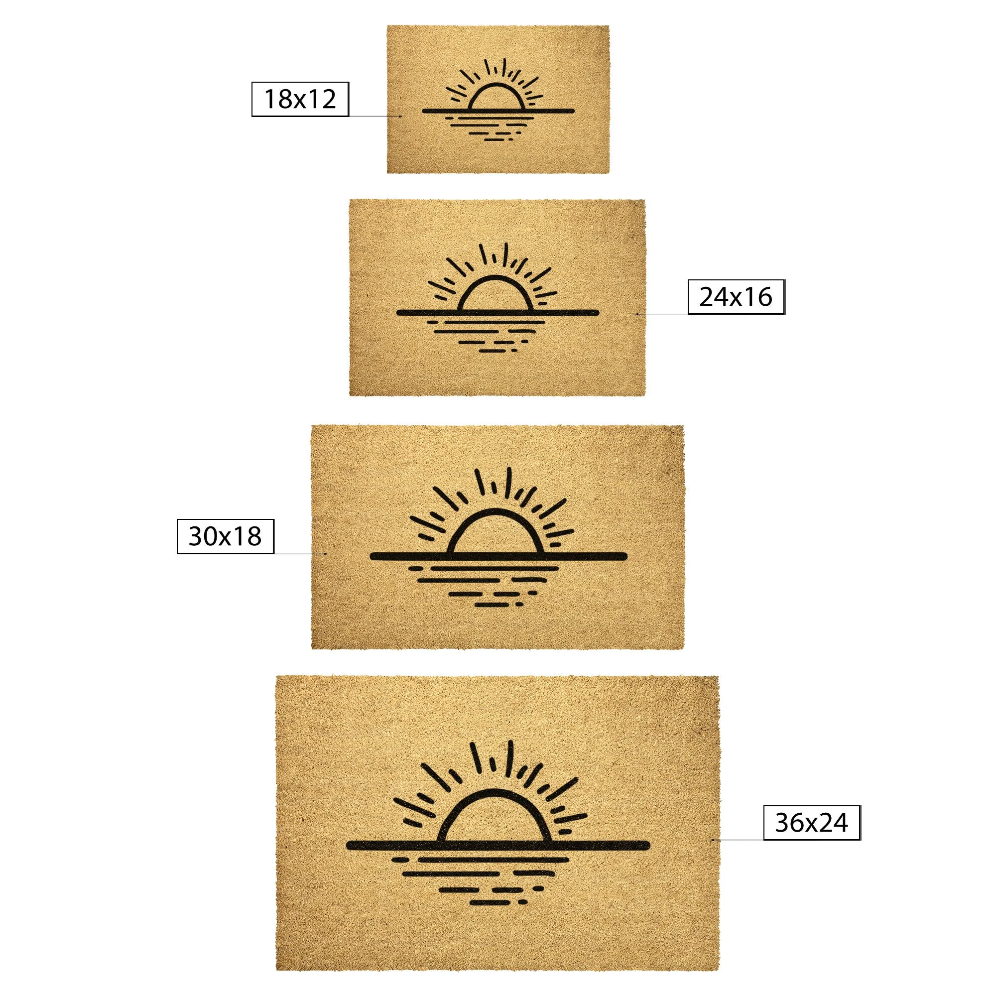 Door Mat Coir Welcome Mat Morning Sun Decor