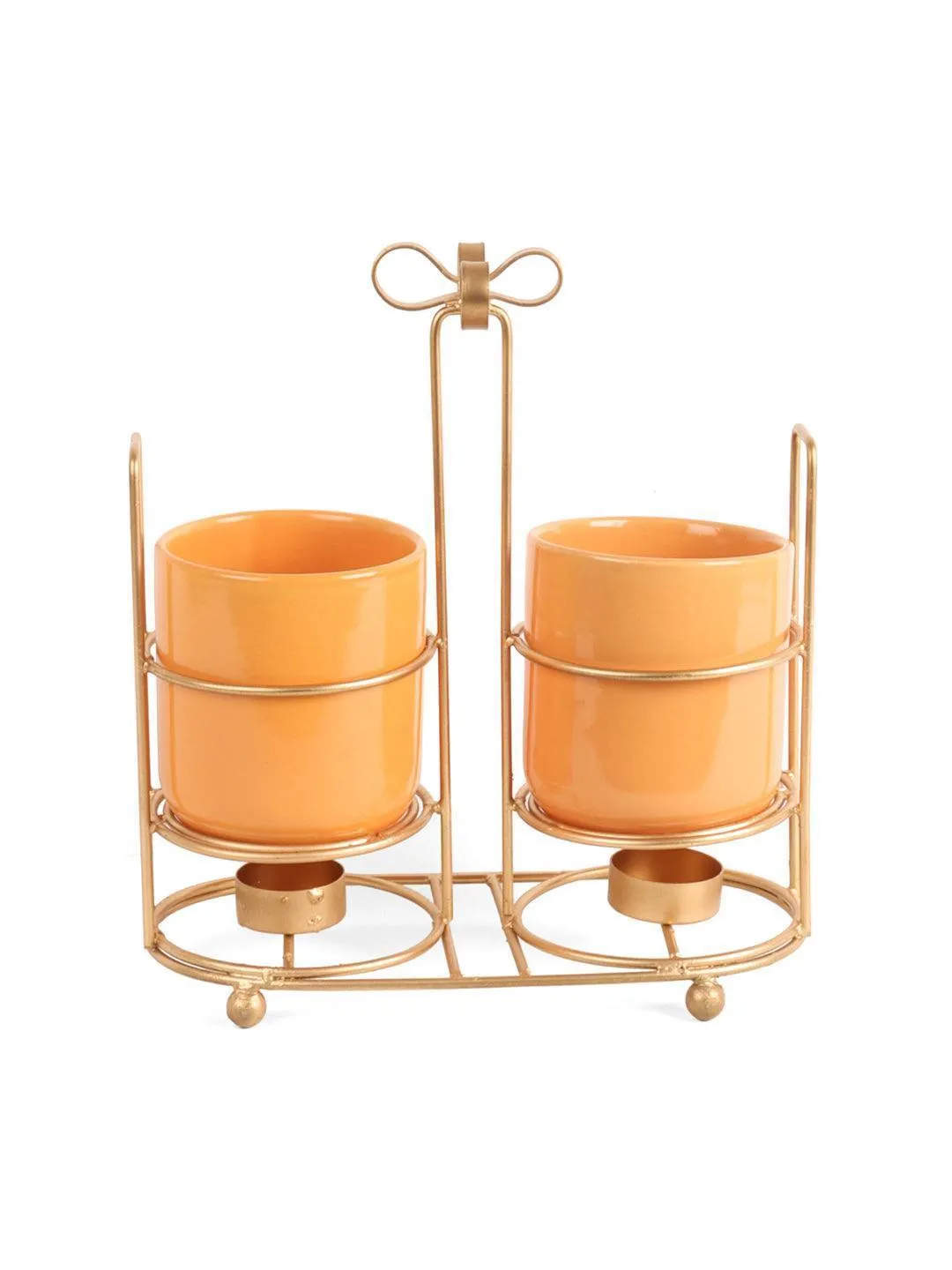 Double Glass Bow Ceramic Platter | Hanging Bowl Planter For Kitchen & Home Decor