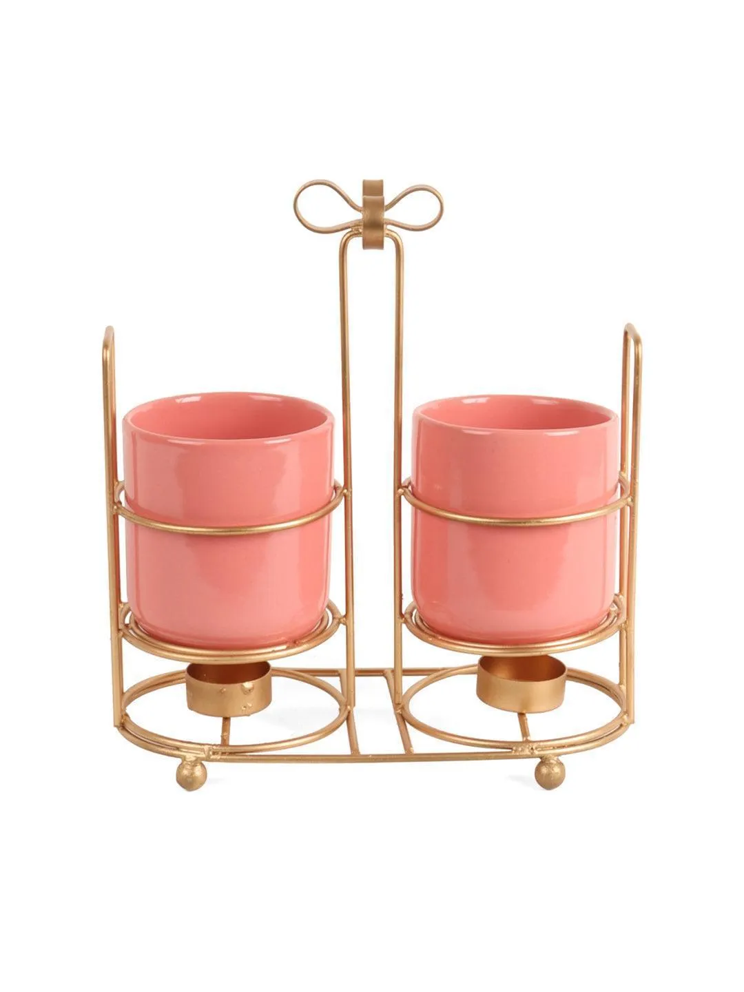 Double Glass Bow Ceramic Platter | Hanging Bowl Planter For Kitchen & Home Decor