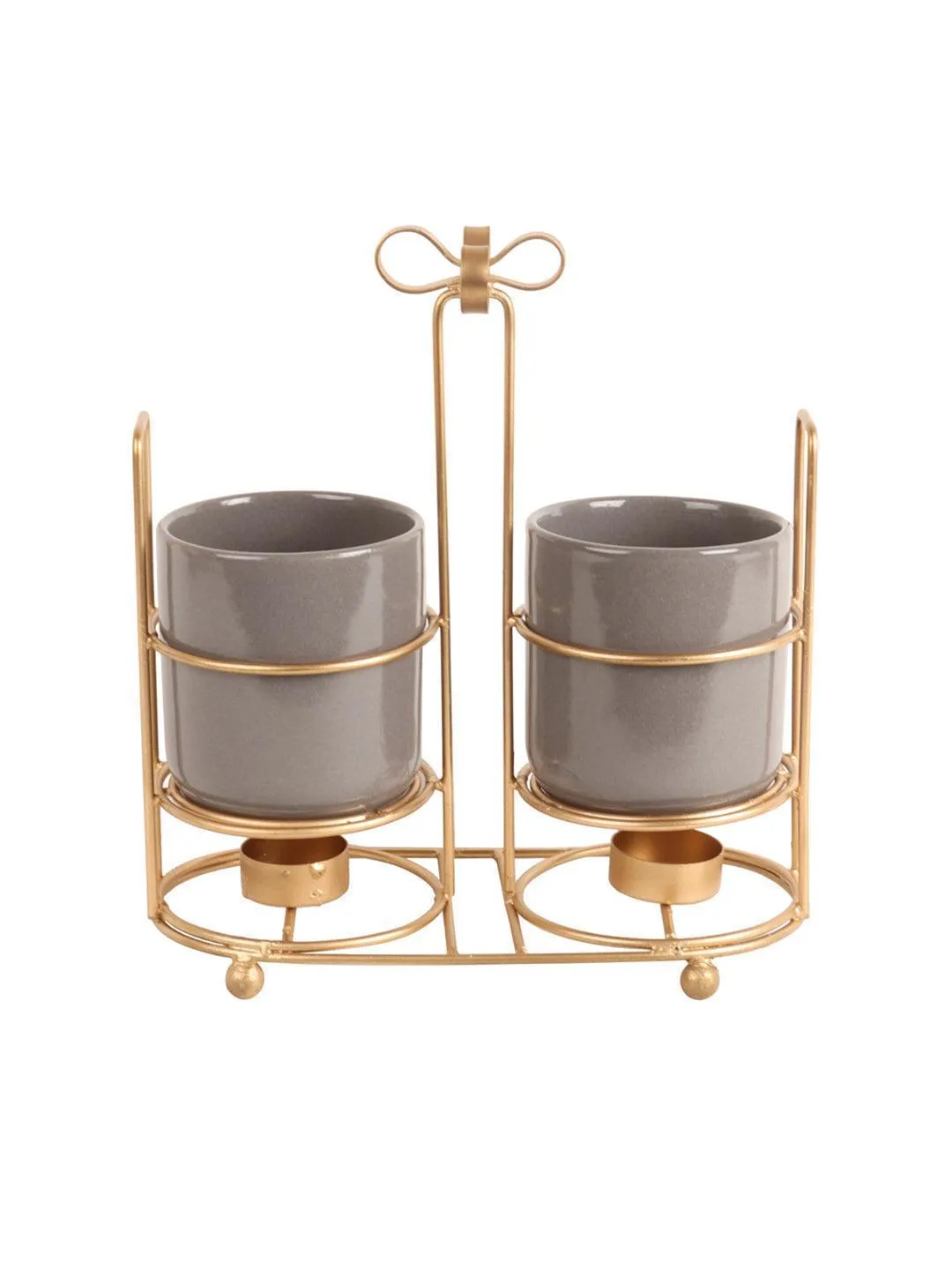 Double Glass Bow Ceramic Platter | Hanging Bowl Planter For Kitchen & Home Decor
