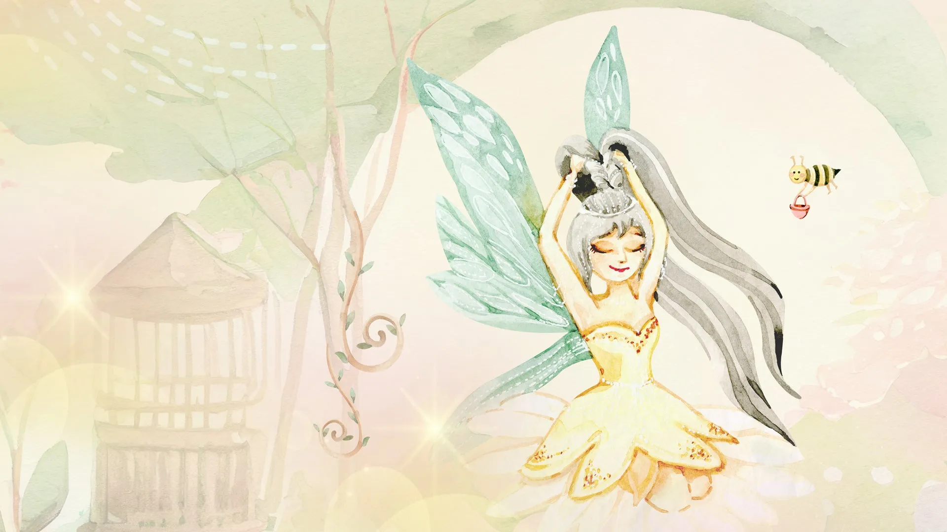 dreamy fairy land wallpaper for girls room