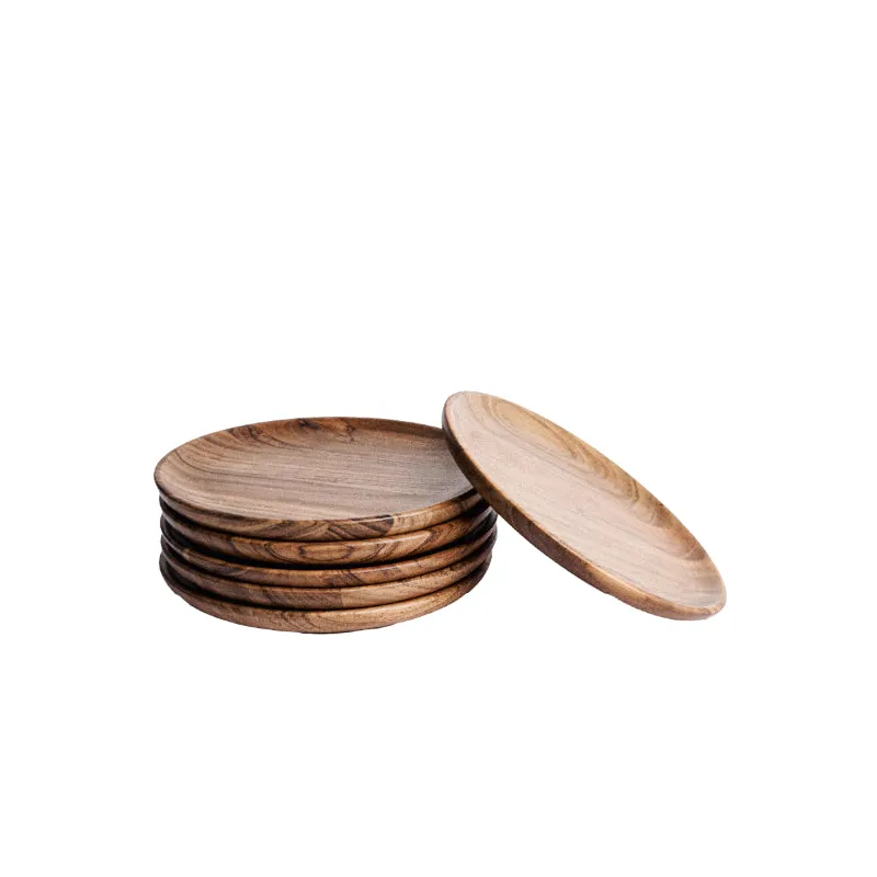 Dune Acacia Wood Dinner Plates | 8 Inches