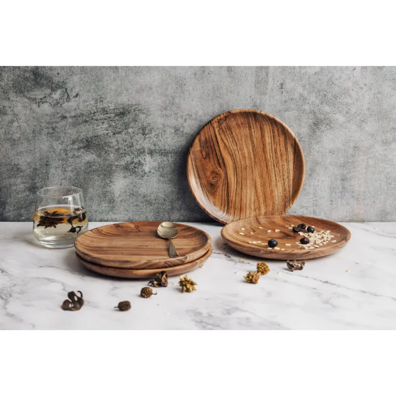 Dune Acacia Wood Dinner Plates | 8 Inches