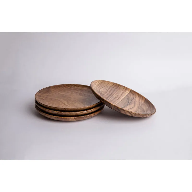 Dune Acacia Wood Dinner Plates | 8 Inches
