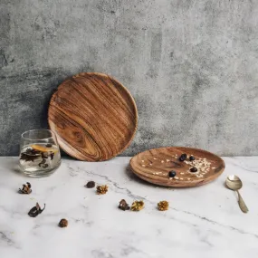 Dune Acacia Wood Dinner Plates | 8 Inches