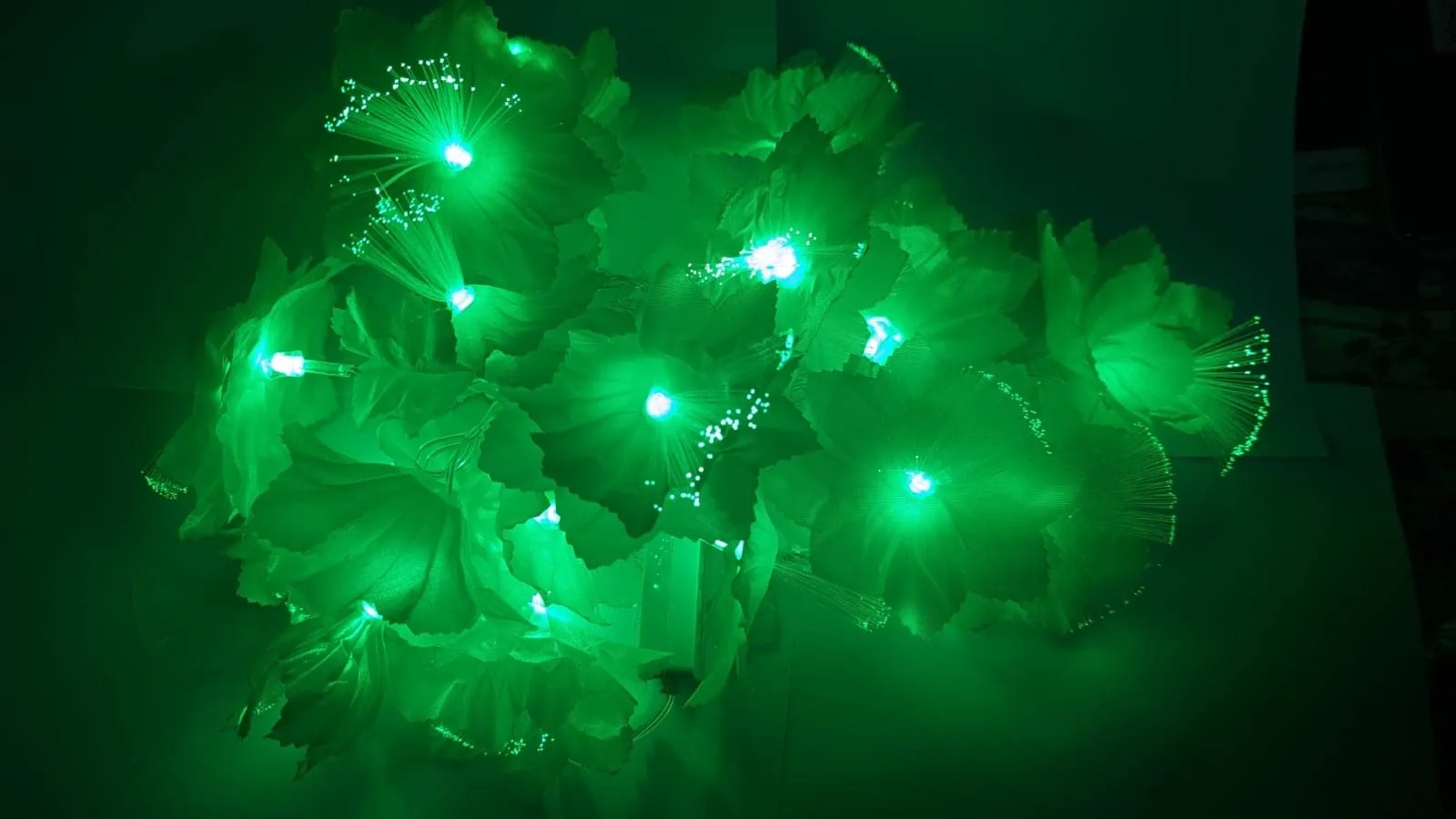Dwarakesh Enterprises® 16 e led Green Fairy String Lights, 4.7 Meter Festive Lights for Diwali Home Decoration with Optical Fibre tip Light pollens