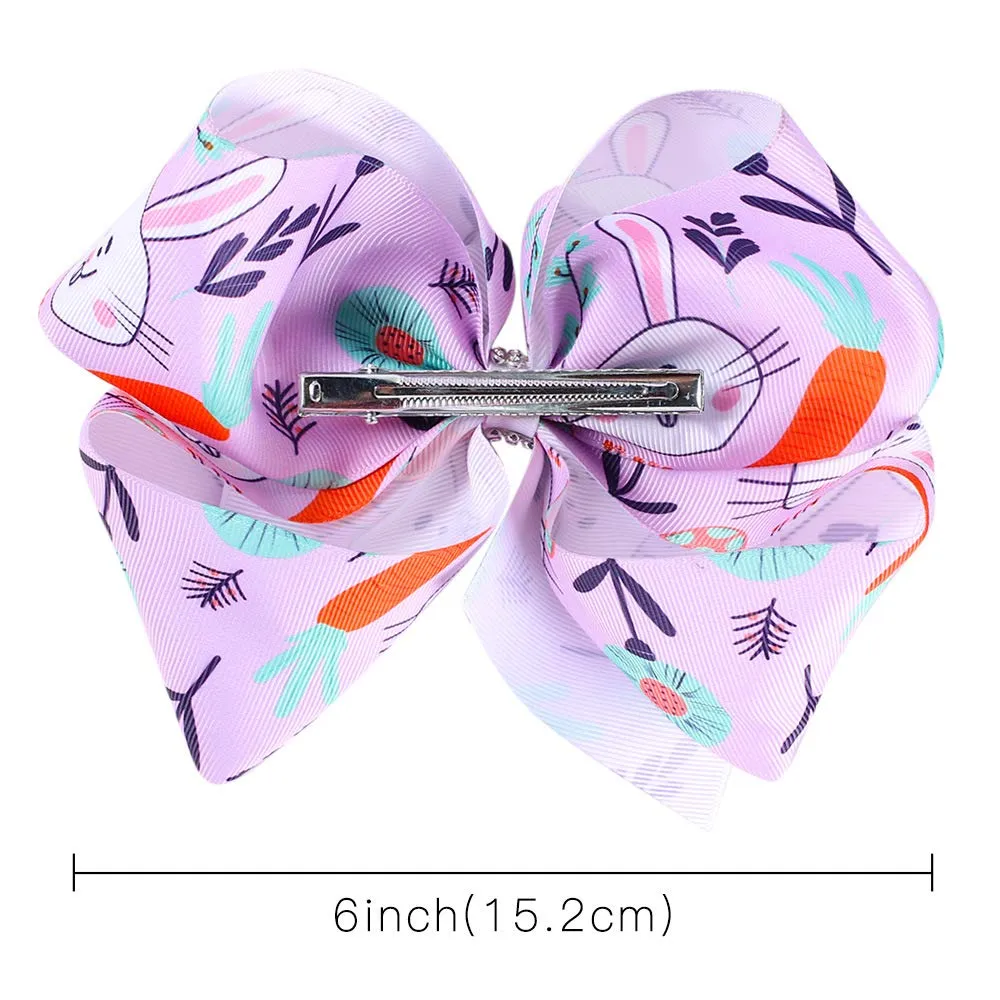 Easter Egg Bow Hair Clips Pin Easter Large Bows Hairclips Bunny Big Bows Hairpin JHE45 (B3-Yellow)