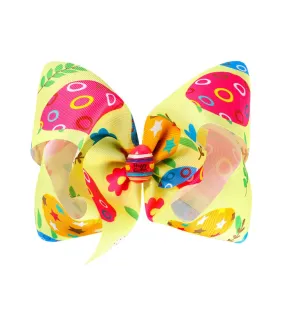 Easter Egg Bow Hair Clips Pin Easter Large Bows Hairclips Bunny Big Bows Hairpin JHE45 (B3-Yellow)