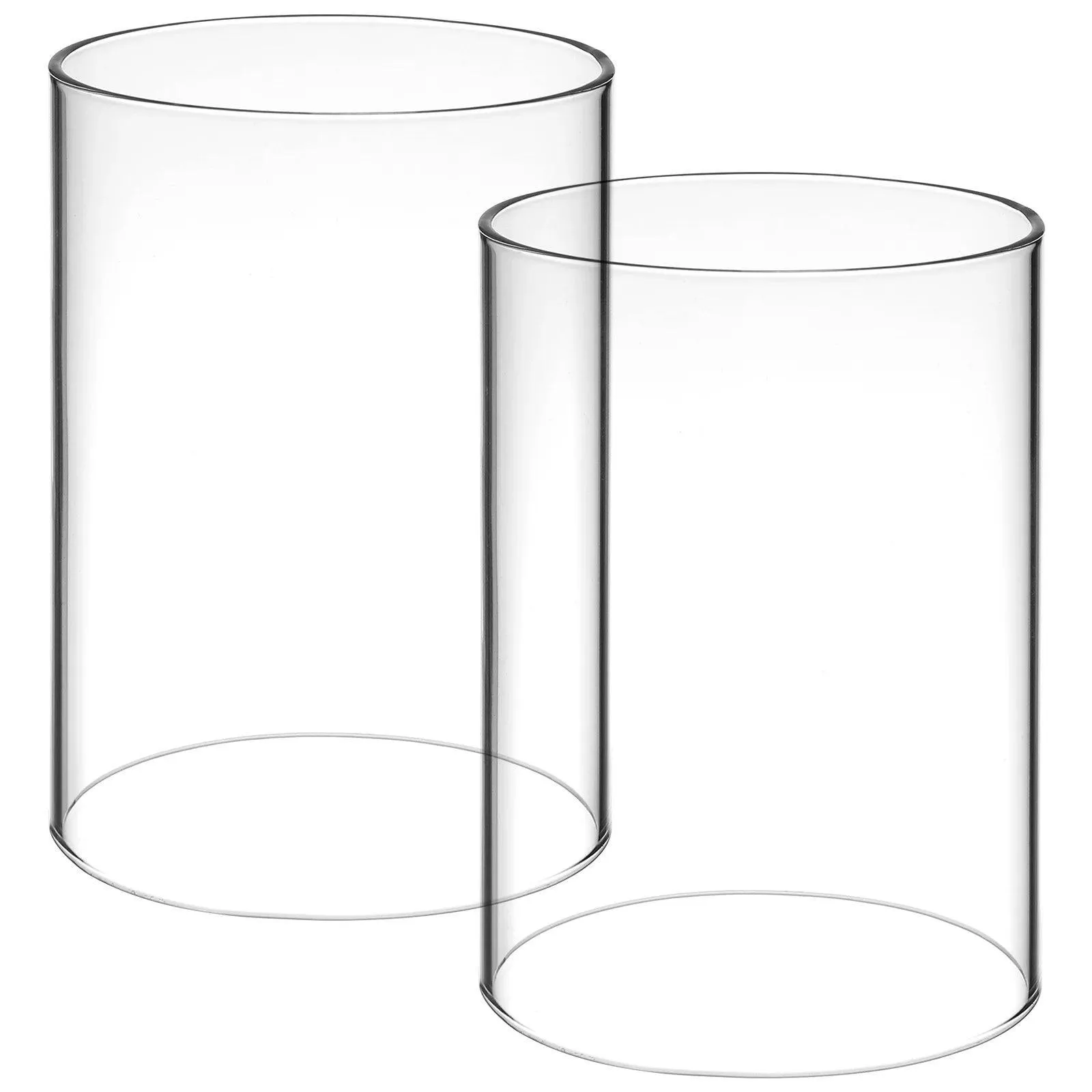 Elegant Transparent Glass Candle Covers Set of 2