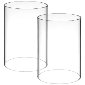 Elegant Transparent Glass Candle Covers Set of 2