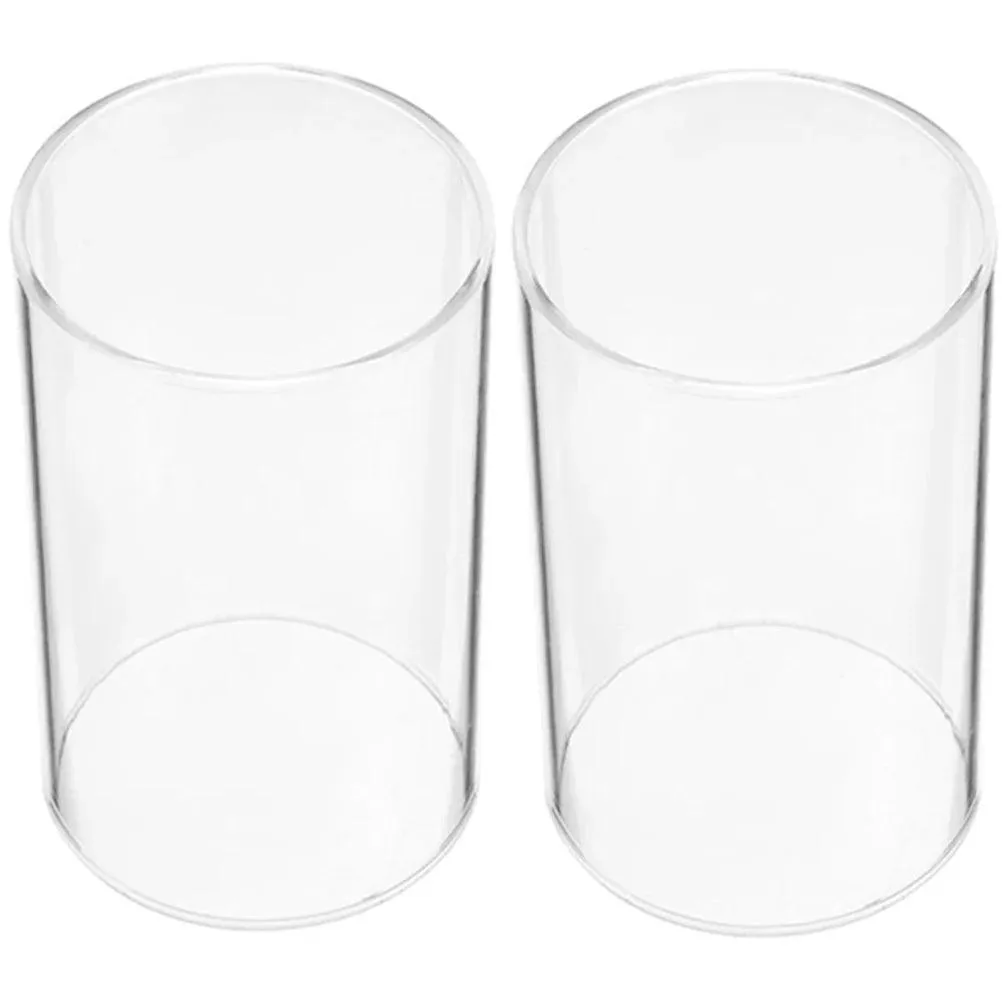 Elegant Transparent Glass Candle Covers Set of 2