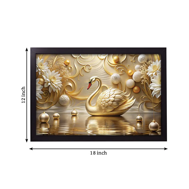 Ethereal Midas Swan Wall Painting
