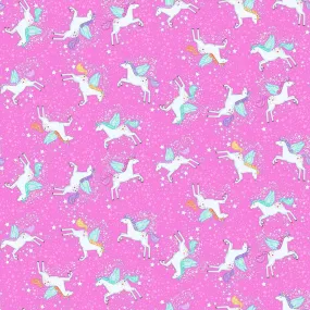 Fairy Dust | Pink Unicorn by Makower UK for Andover Fabrics | MU-050-P