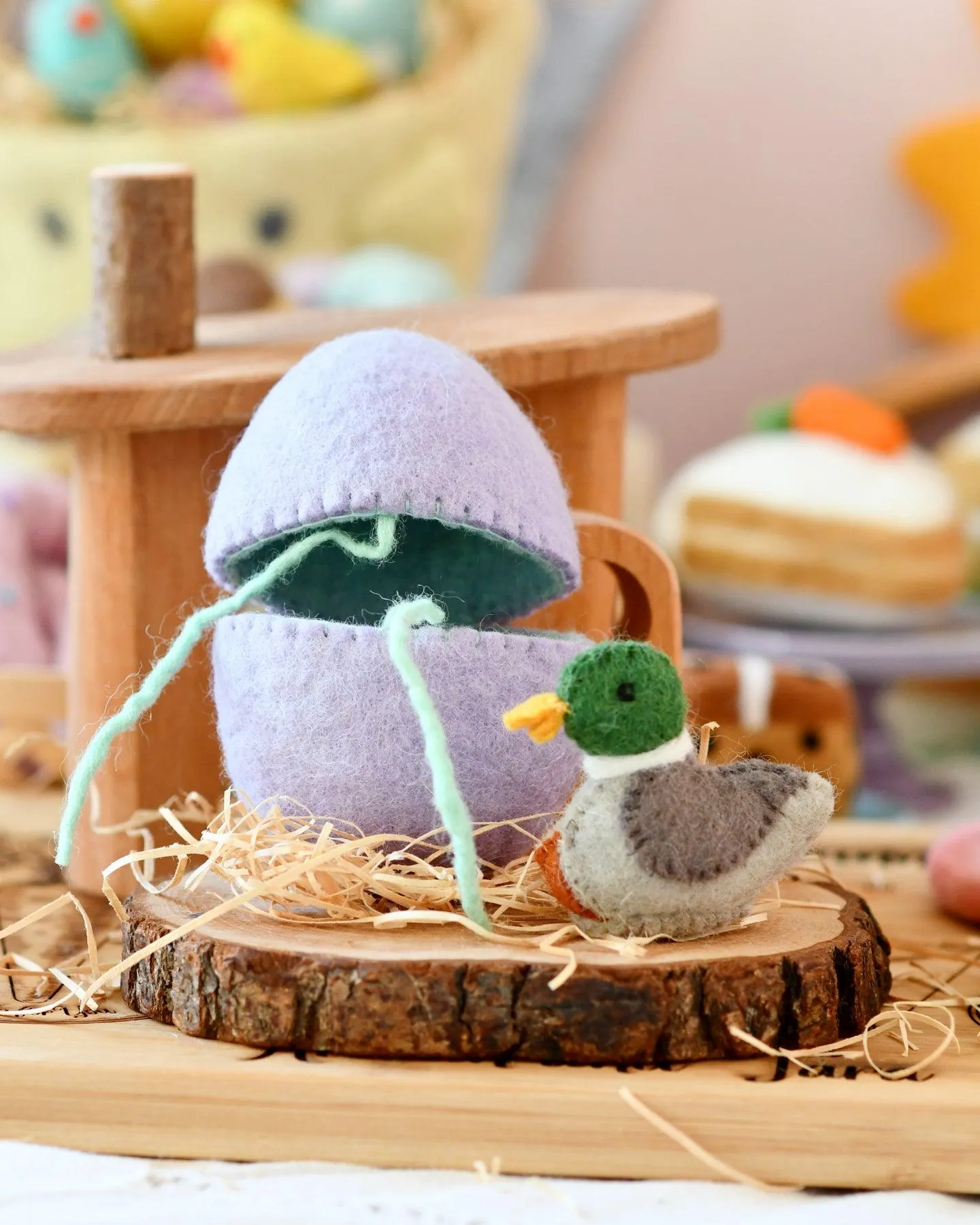 Felt Surprise Egg with Duck Inside