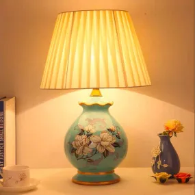 FLORA FLOWER PATTERN CERAMIC TABLE LAMP