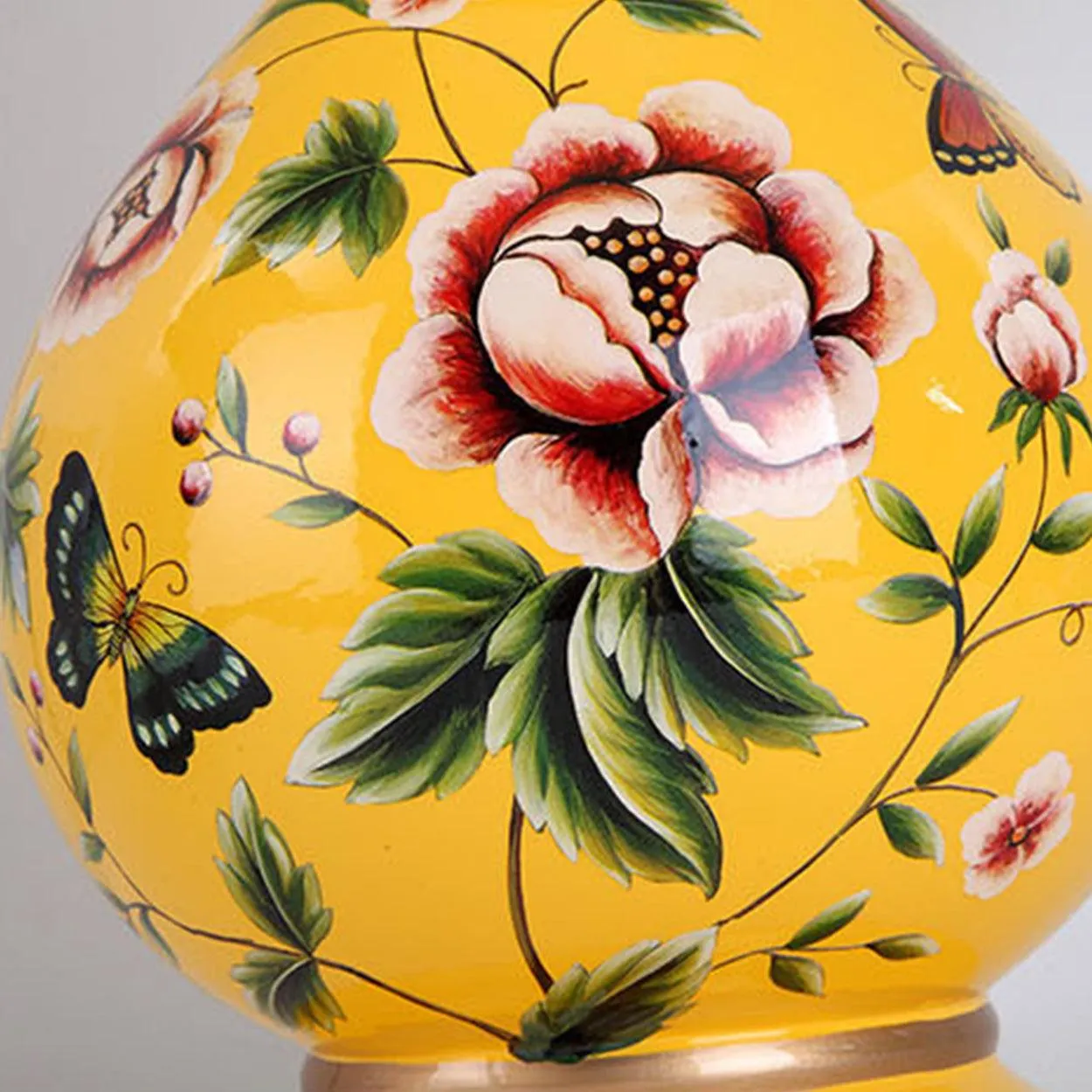 FLORA FLOWER PATTERN CERAMIC TABLE LAMP