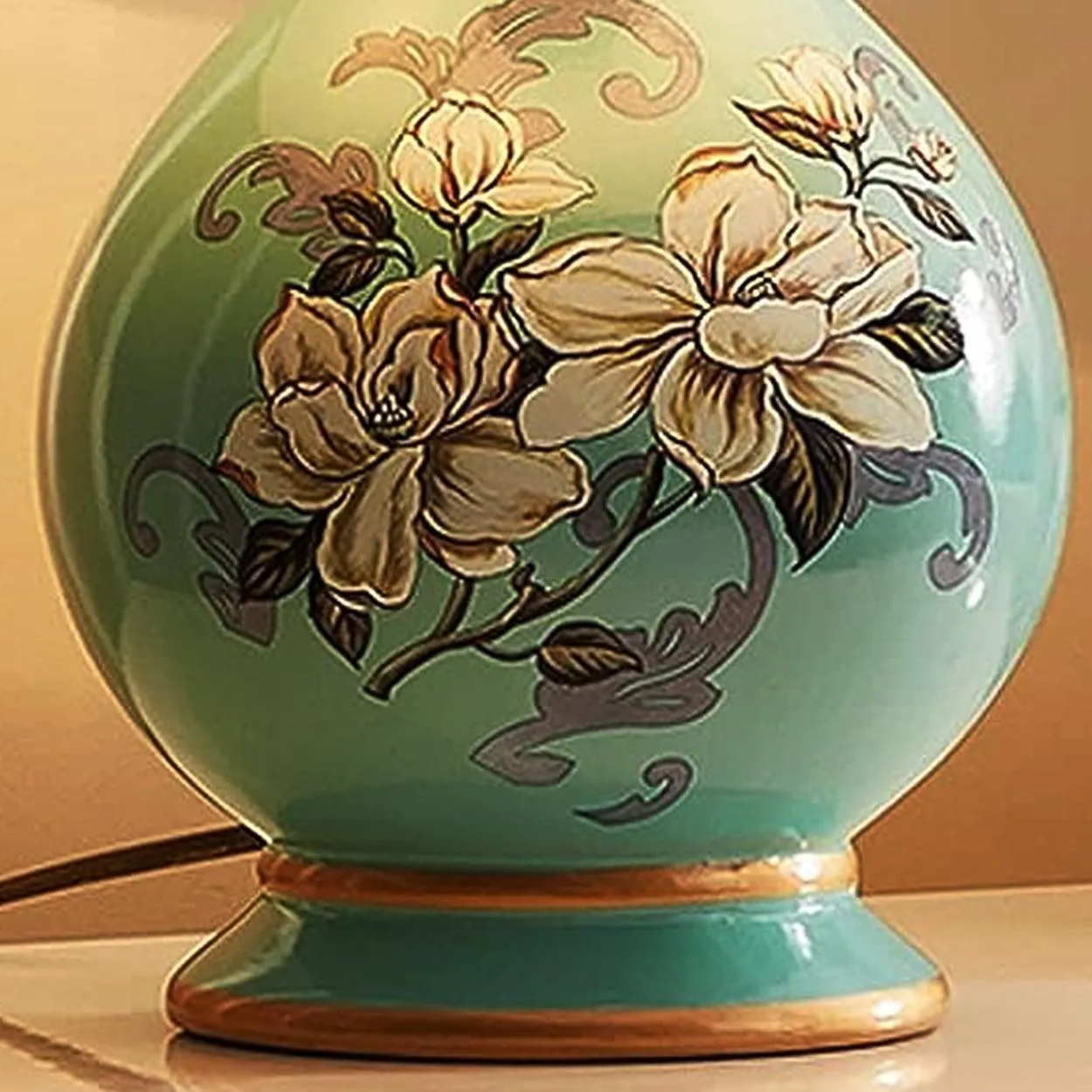 FLORA FLOWER PATTERN CERAMIC TABLE LAMP