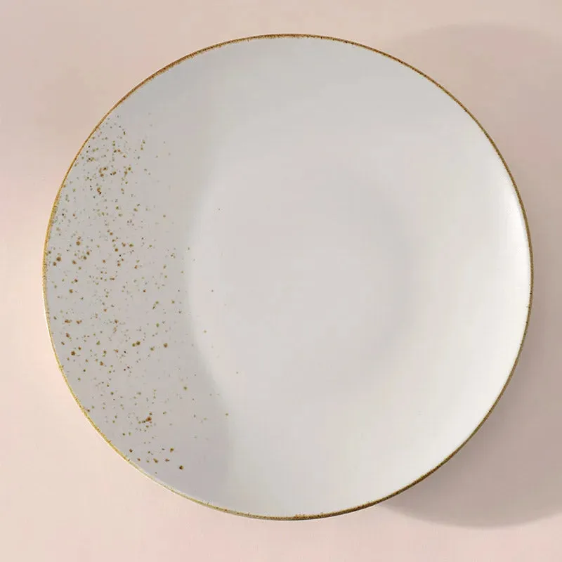 Gold Splatter Porceiain Ceramic Dinner Plate | 10.5 inches , 12 inches