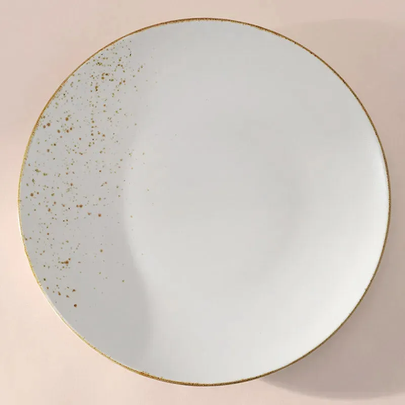 Gold Splatter Porceiain Ceramic Dinner Plate | 10.5 inches , 12 inches