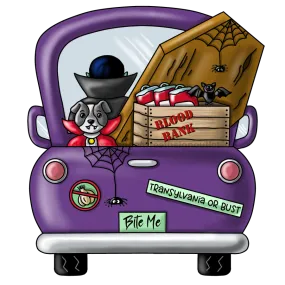 Halloween Sign, Vampire Truck Sign, Vampire Sign, wood sign, PCD-W-044-DH