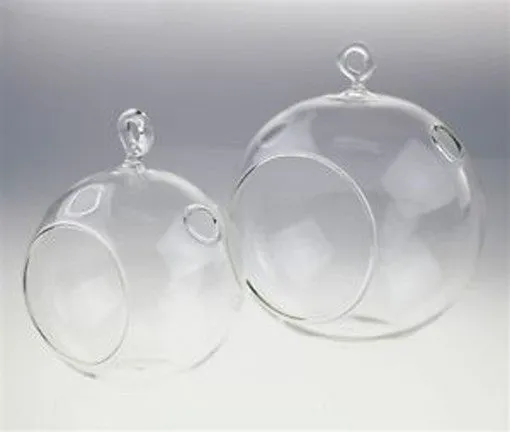 Hanging Glass Ball Tealight Candle Holder Small