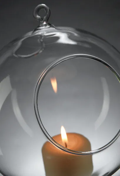 Hanging Glass Ball Tealight Candle Holder Small