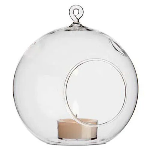 Hanging Glass Ball Tealight Candle Holder Small