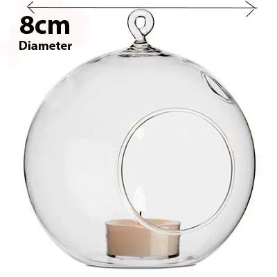 Hanging Glass Ball Tealight Candle Holder Small
