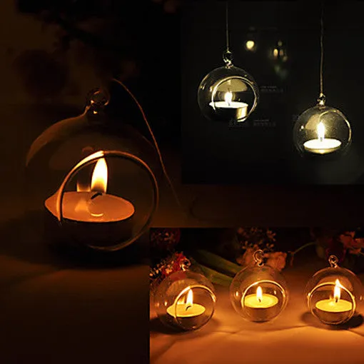 Hanging Glass Ball Tealight Candle Holder Small