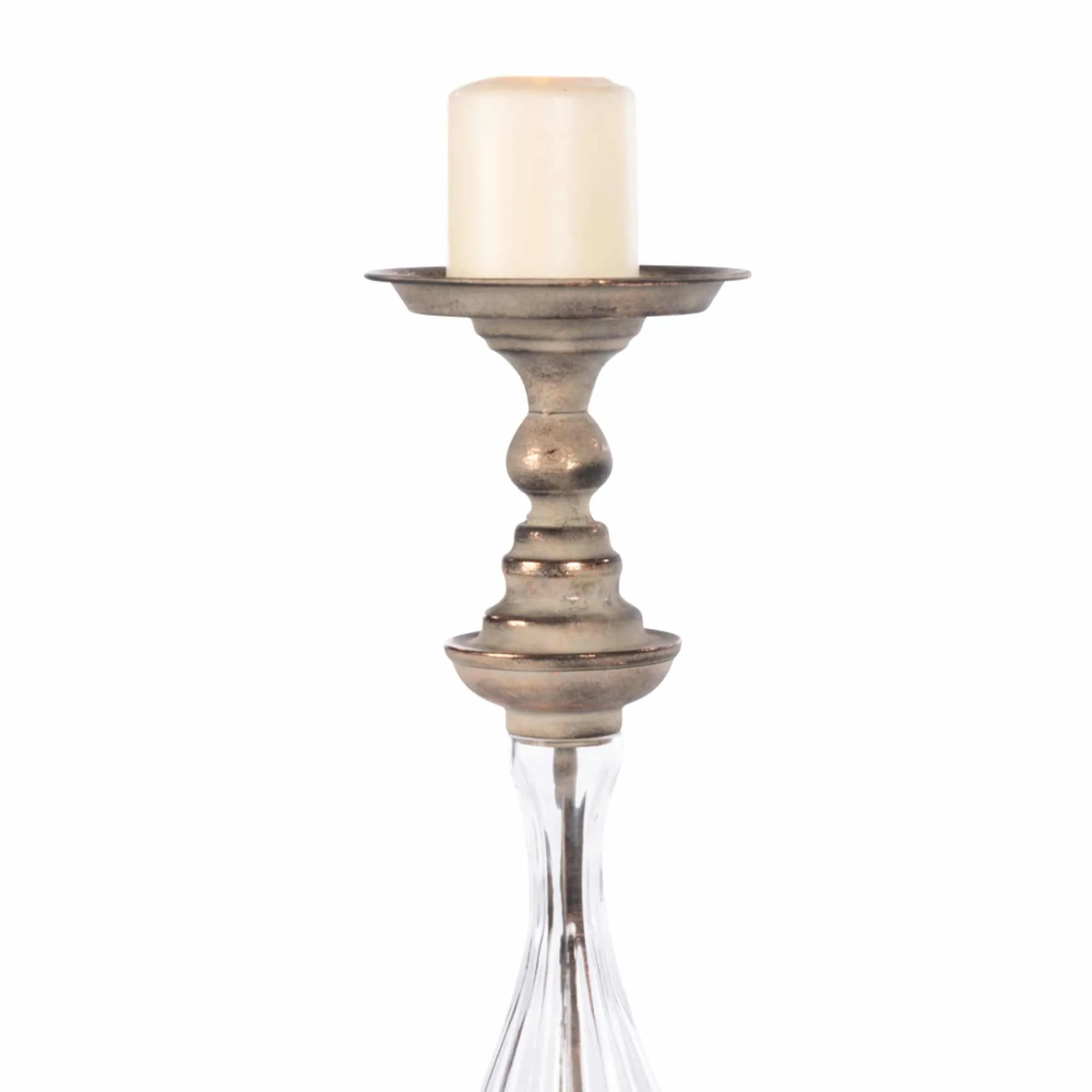 Harriet Pillar Candle Holder Antique Copper
