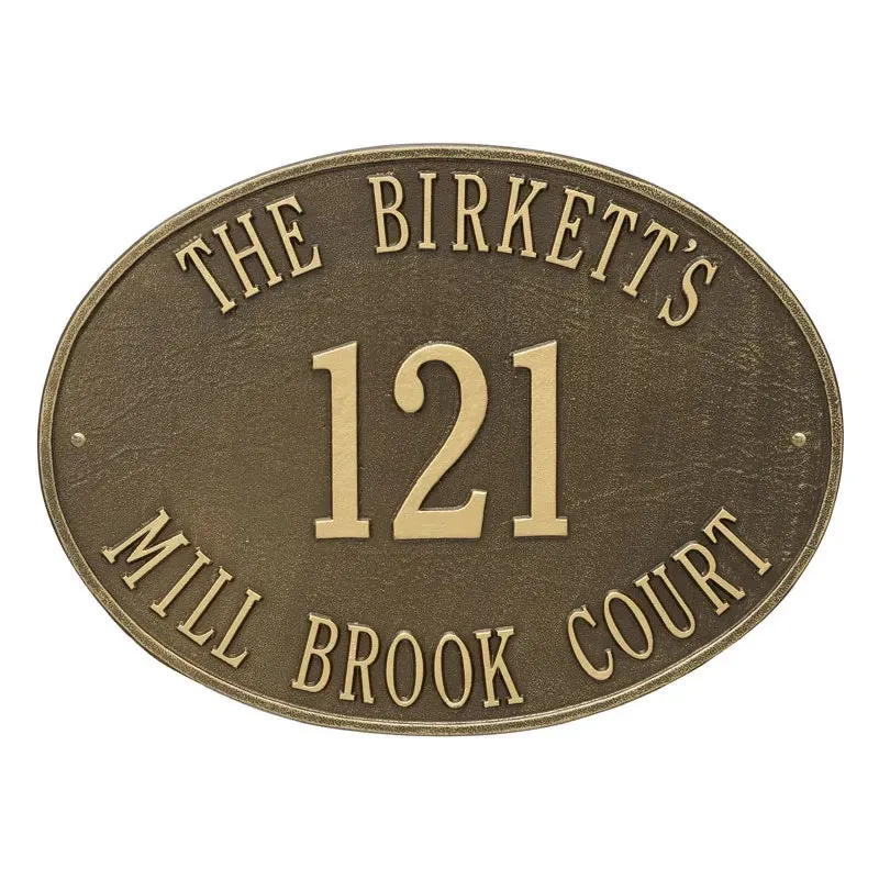 Hawthorne Estate 3-Line Personalized Plaque